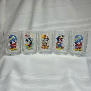Disney McDonald’s Glasses FOUR PARKS 
Celebration 2000 Set of 5‎ EUC